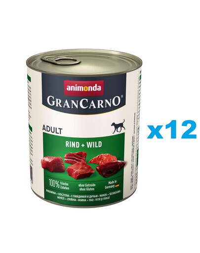 ANIMONDA GranCarno Original Adult RIND + WILD 12 x 800 g