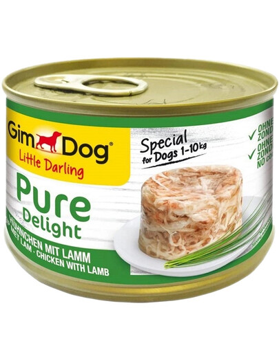 GIMDOG Pure Delight Chicken&Lamb150 g Huhn und Lamm für ausgewachsene Hunde kleiner Rassen