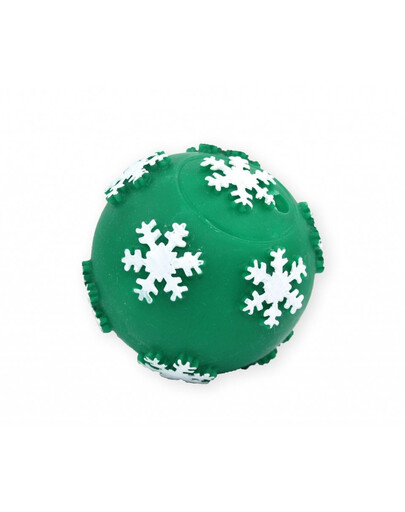 PET NOVA DOG LIFE STYLE Hundeball mit Schneeflocken 7,5 cm Grün