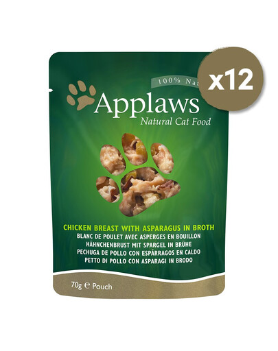 APPLAWS Cat Pouch 12 x 70 g  Hühnerbrust mit Spargel