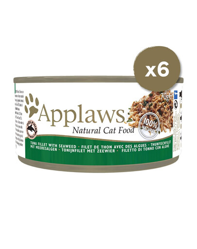 APPLAWS Cat Tin 6 x 70 g Katzennassfutter mit Thunfisch und Seetang