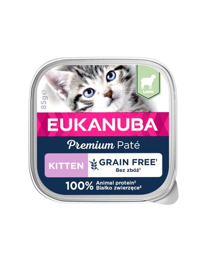 EUKANUBA Grain Free Kitten Kätzchenpastete Lamm 16 x 85 g