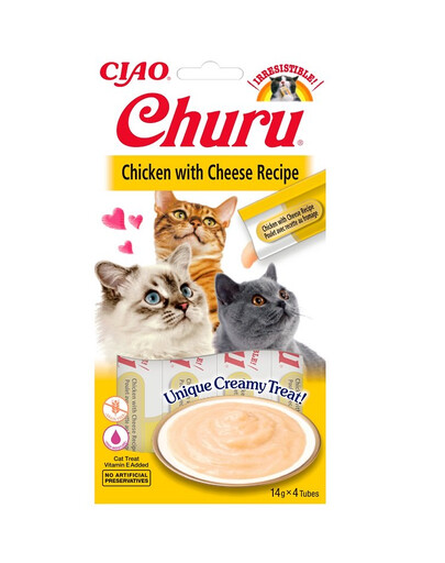 INABA Churu Cat cremiges Huhn und Käse Katzenleckerli 56 g