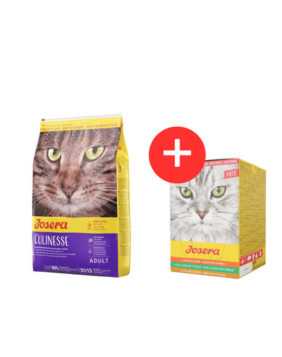 JOSERA Cat Culinesse 10 kg Katzenfutter mit Lachs + Multipack Pate 6x85 g Pastetenmischung für Katzen GRATIS