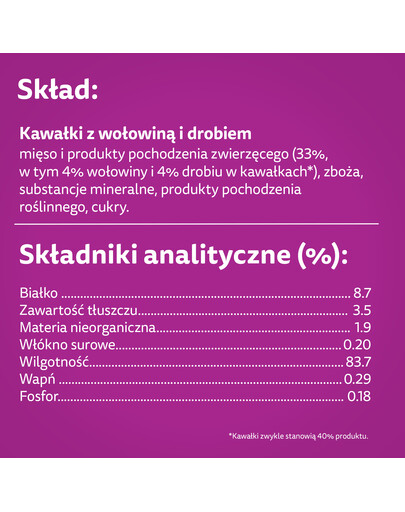 WHISKAS Adult 28x85 g Katzenfutter für ausgewachsene Katzen in Gelee mit Rindfleisch und Geflügel