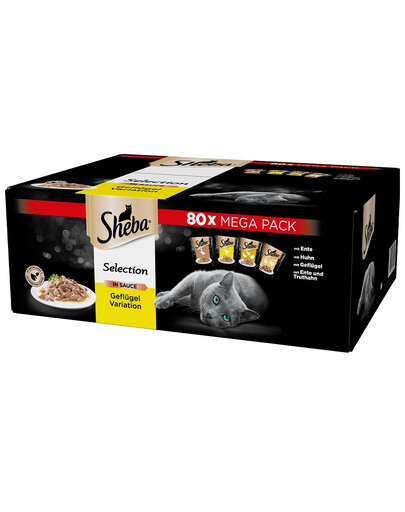 SHEBA Selection in Sauce Kollektion Geflügelgeschmacksrichtungen für Katzen 80x85g