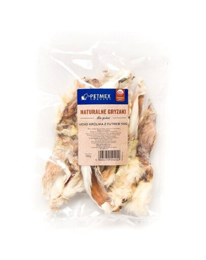 PETMEX Kaninchenohren mit Fell 100 g