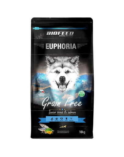 BIOFEED EUPHORIA Gluten Free Forelle & Lachs Mono-Protein für junge Hunde mittlerer und großer Rassen 10 kg