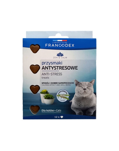 FRANCODEX Anti-Stress-Leckerli mit Katzenminze für Katzen 12 Stück.