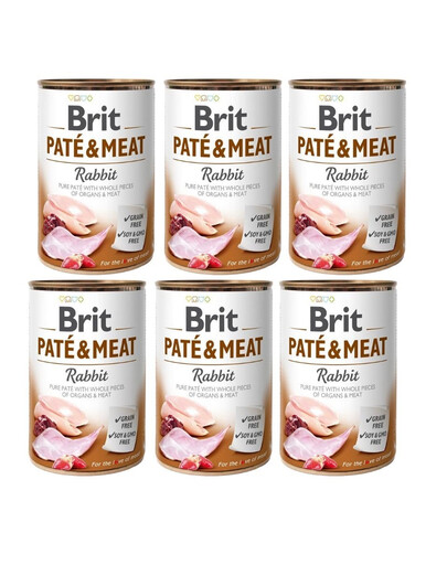 BRIT Pate&Meat rabbit 6 x 400 g Kaninchenpastete für Hunde