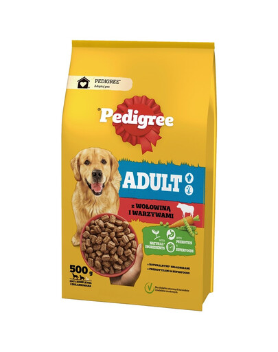 PEDIGREE Adult 500 g mit Rindfleisch und Gemüse für große und mittelgroße Hunde