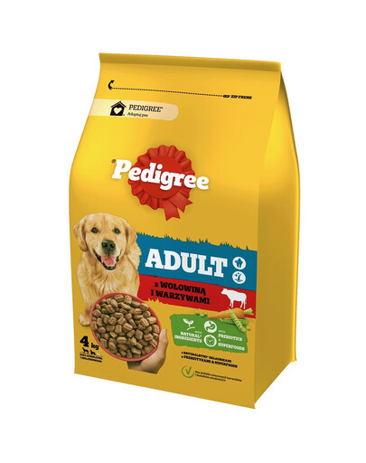 PEDIGREE Adult mit Rindfleisch und Gemüse für große und mittelgroße Hunderassen 4 kg