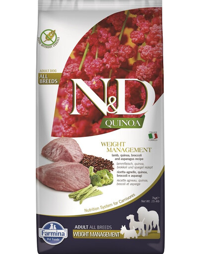 FARMINA N&D Dog Quinoa Weight Management Lamb & Broccoli 7 kg