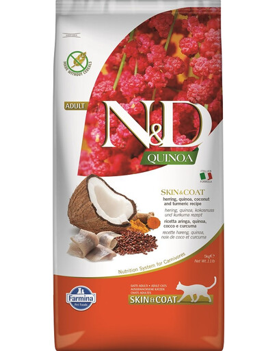 FARMINA N&D SKIN & COAT HERING & KOKOSNUSS ADULT 5 KG