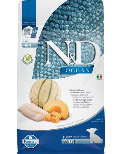 FARMINA N&D Ocean Dog Puppy Mini cod, pumpkin & cantaloupe melon 800 g