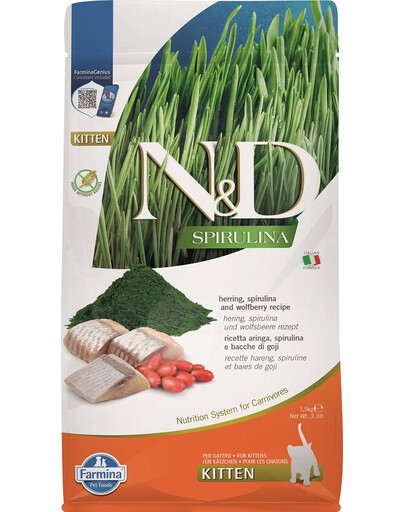 FARMINA N&D Spirulina Kitten Herring & Wolfberry 1,5 kg