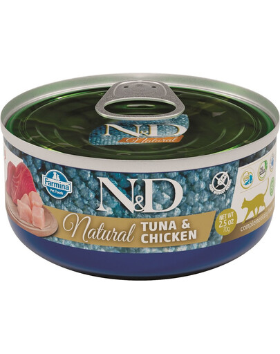 FARMINA N&D Cat Natural Thunfisch und Huhn 70 g Nassfutter für Katzen
