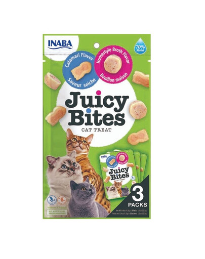 INABA Juicy Bites Knabbertaschen mit saftigem Kern in lustigen Formen 33,9 g (3x11,3 g)