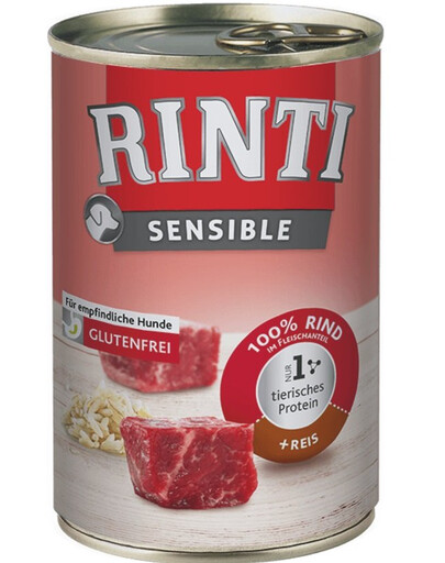 RINTI Sensible Rind mit Reis 6x400 g + Lamm mit Reis 6x400 g