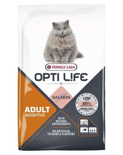 VERSELE-LAGA Opti Life Cat Adult Sensitive Salmon 7.5 kg für empfindliche erwachsene Katzen