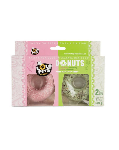LOLO PETS Donuts mit Obst- und Gemüsegeschmack für Hunde 2 Stück