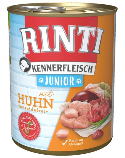 RINTI Kennerfleisch Junior 12x800g mit Huhn für Welpen