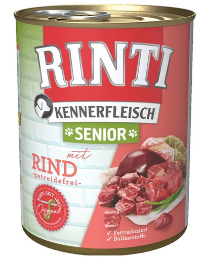 RINTI Kennerfleisch Senior 6x800g mit Rindfleisch für ältere Hunde