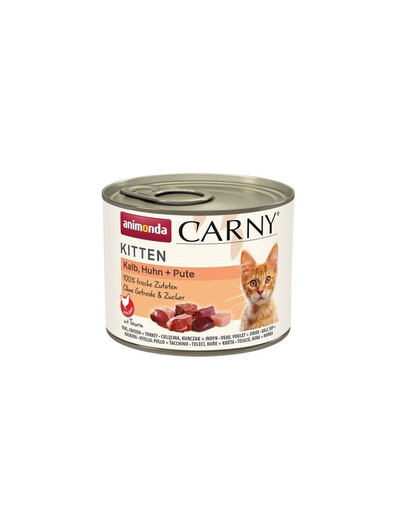 ANIMONDA Carny Kitten Veal&Chicken&Turkey 200 g Kalb, Huhn und Truthahn für Kätzchen