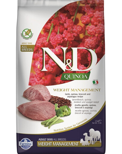 FARMINA N&D Dog Quinoa Weight Management Lamb & Broccoli 2.5 kg