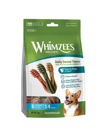 WHIMZEES 2 Week Pack Zahnbürste Zahnbeißring S 14 Stück
