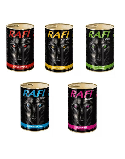 Rafi Classic Mix Rind + Lamm + Truthahn + Wild + Geflügel 1240 g x 10