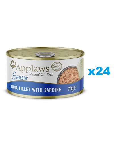 APPLAWS Cat Senior Thunfisch mit Sardine in Gelee für ältere Katzen 24x 70 g