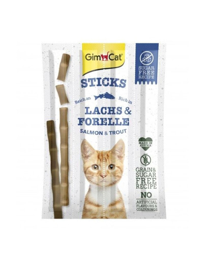 GIMCAT Sticks Salmon&Trout 4 szt. pałeczki z łososiem i pstrągiem