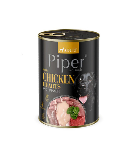 DOLINA NOTECI PIPER Nassfutter mit Hühnerherzen und Spinat für Hunde 400 g