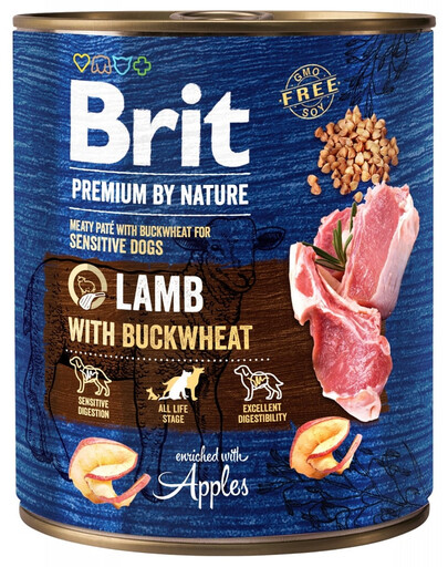 BRIT Premium by Nature 800 g Lamm und Buchweizen natürliches Hundefutter