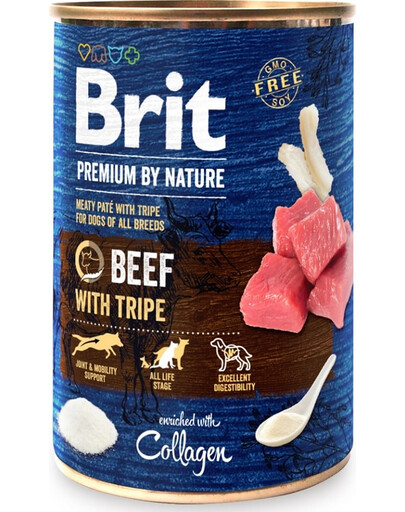 BRIT Premium by Nature Beef and tripes 400 g Rindfleisch und Innereien natürliches Hundefutter