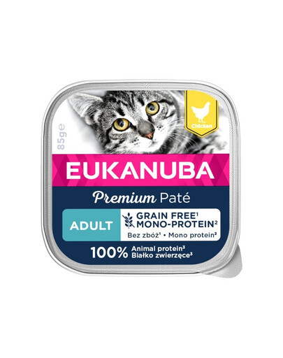 EUKANUBA Grain Free Adult Monoproteinowy pasztet Kurczak 85 g