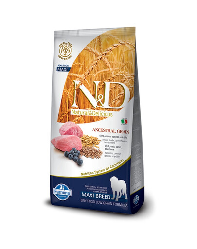 FARMINA N&D Low Grain Lamb & Blueberry Adult Maxi 12 kg