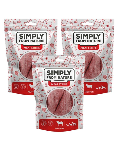 SIMPLY FROM NATURE Meat Strips Hammelfleisch für Hunde 3x80 g