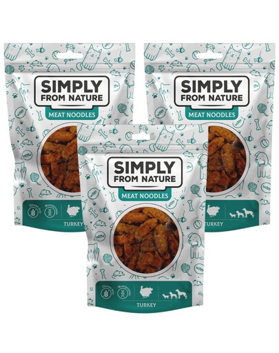 SIMPLY FROM NATURE Meat Noodles Putenknödel für Hunde 3x80 g