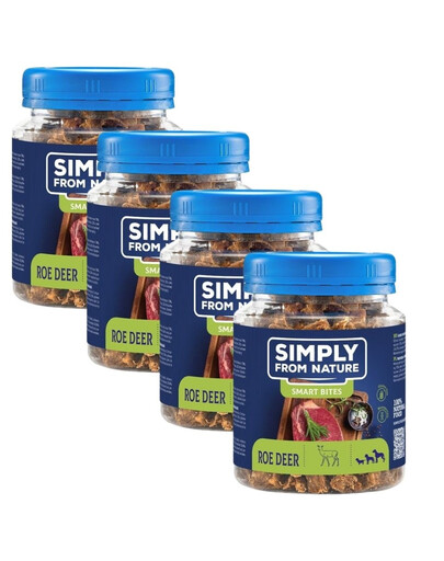 SIMPLY FROM NATURE Smart Bites Reh für Hunde 4x130 g