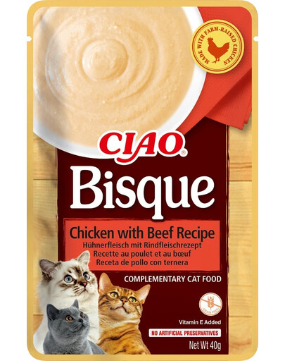 INABA CIAO Bisque Hühner- und Rindfleischcremesuppe 40g