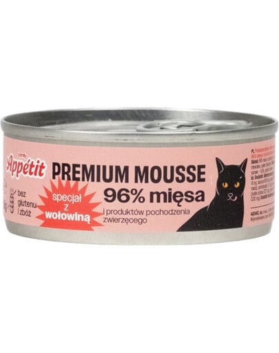 COMFY APPETIT PREMIUM Mousse Nassfutter mit Rind für Katzen 85 g