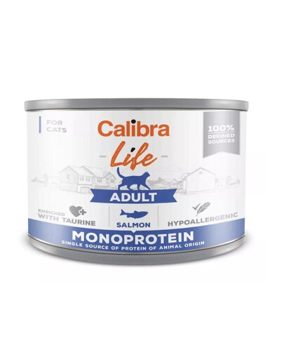 CALIBRA Cat Life Adult Salmon 200 g Monoproteinfutter mit Lachs für Katzen