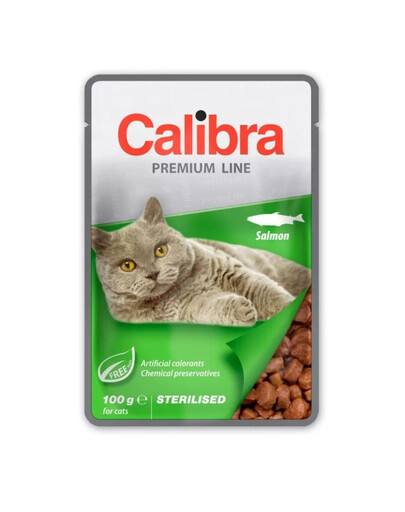 CALIBRA Cat Premium Line Sterilised Salmon 100 g mit Lachs für sterilisierte Katzen