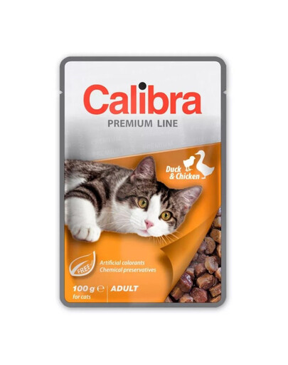 CALIBRA Cat Premium Line Adult Duck&Chicken 100 g mit Ente und Huhn für Katzen