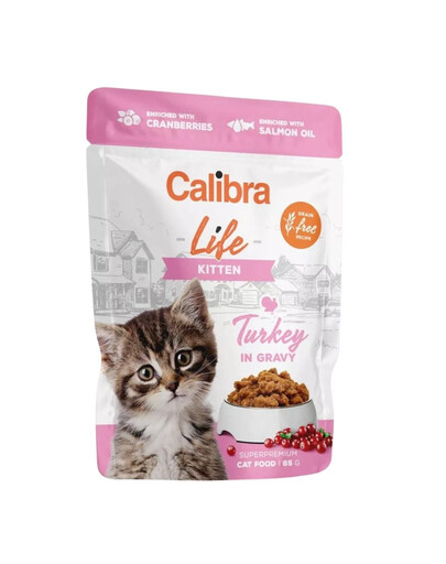 CALIBRA Cat Life Pouch Kitten Turkey in gravy 85 g Truthahn in Soße für Kätzchen