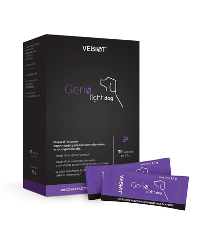 VEBIOT Geria-light dog 30 Beutel Ergänzungsfuttermittel für ältere Hunde
