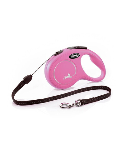 FLEXI Rollleine New CLASSIC Seil - 8m, bis 12kg Pink