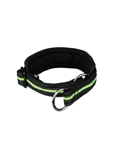 TRIXIE Fusion Zug-Stopp-Halsband, extra breit, S-M 33–39 cm/25 mm schwarz/grün
